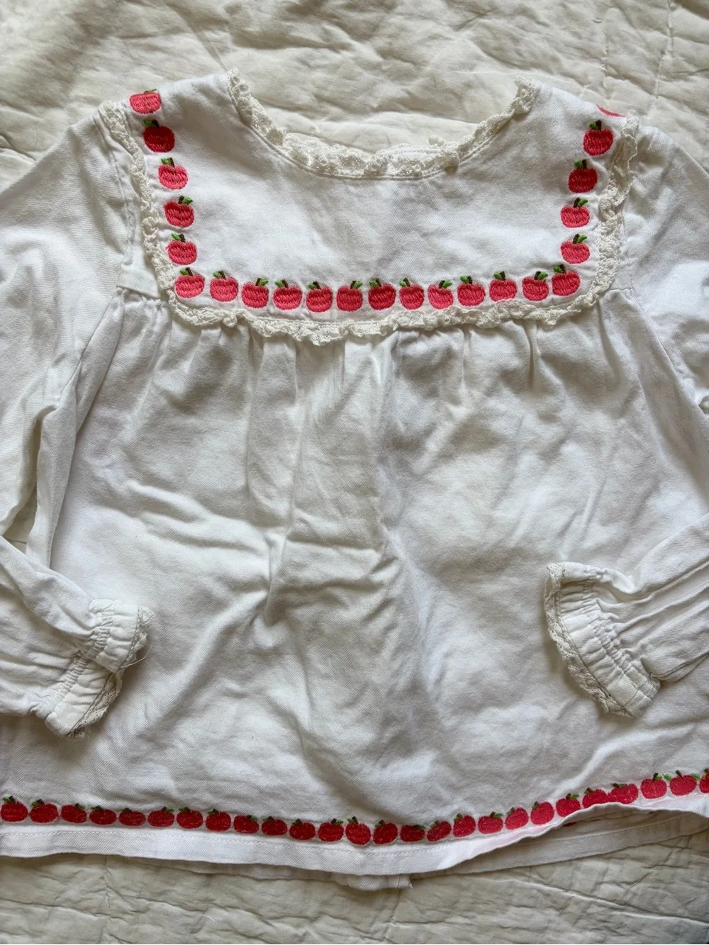 Girls Embroidered Apple set, 24 months